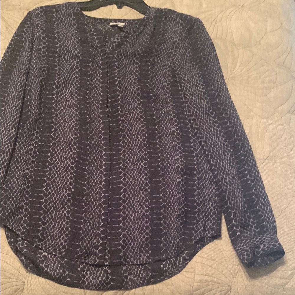 Joie Black and White Long Sleeve Blouse